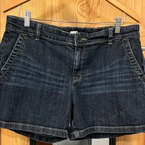 Liz Claiborne Dark Blue Jean  Chino Shorts Sz 12